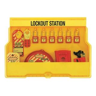 Master Lock S1850V410 Lockout Station, 6 Thermoplastic Padlocks