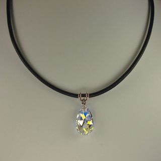 Jewelry by Dawn Crystal Pear Greek Leather Necklace