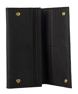 Prada Black Leather Continental Wallet 1M1132