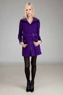 Diesel Serius Purple Plush Wool Coat for women