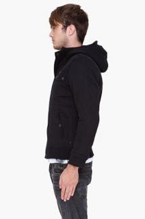 Diesel Black Hooded Swayland Jacket for men