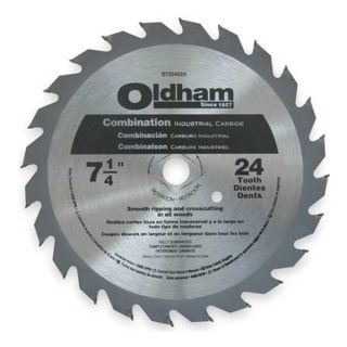 Oldham 7254524 Crclr Saw Bld, Crbde, 7 1/4 In Dia, 24 TPI