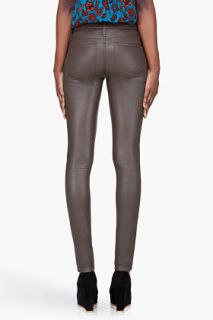 Marc By Marc Jacobs Brown Suede accented Mirah Leather Leggings for women