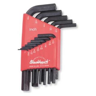 Blackhawk By Proto ZW 53 Hex Key Set, 0.050   3/8 In., Short