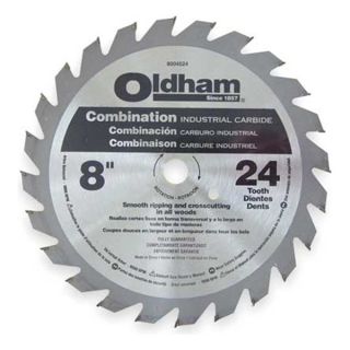Oldham 8004524 Circular Saw Bld, Crbde, 8 In Dia, 24 TPI