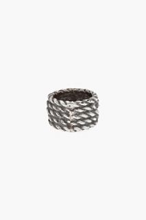 Goti Silver Metal Rope Ring for men