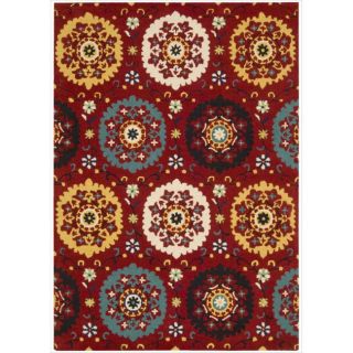 Hand tufted Suzani Red Medallion Wool Rug (53 x 75) Today $250.99