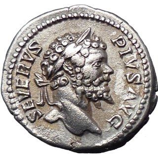 SEPTIMIUS SEVERUS 201AD Silver Ancient Roman Coin TROPHY