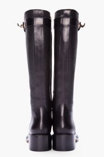 Givenchy Black Leather Sharklock Riding Boots for women