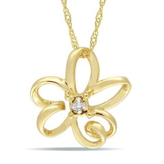 Miadora 10k Yellow Gold Diamond Accent Flower Necklace