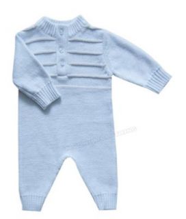 Baby Classic Collection Sweater Knit Blue Romper Clothing
