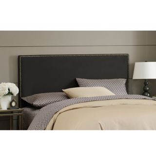 Wrightwood Full size Black Micro suede Nail Button Headboard Today $