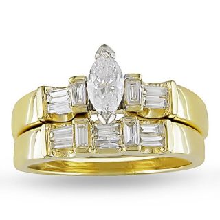 Miadora 14k Yellow Gold 3/4ct TDW Diamond Bridal Ring Set (G H, I1 I2