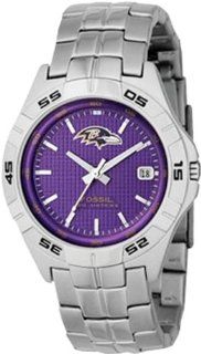 Fossil Mens NFL1157 NFL Baltimore Ravens Round Dial Watch Watches