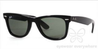  Ray Ban Original Wayfarer Sunglasses Black/Crystal Green, L Shoes