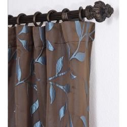 Textured Vine Chocolate 120 inch Jacquard Curtain Panel