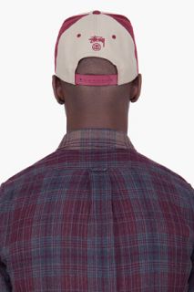 Stussy Burgundy Stock Baseball Cap for men