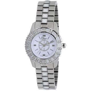 Christian Dior Womens Christal Stainless Steel Diamond Watch Today $