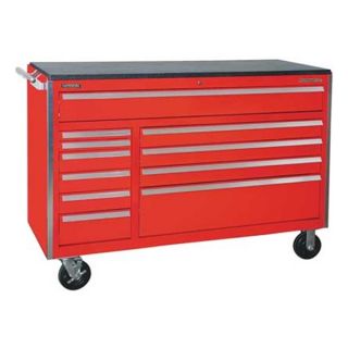 Kennedy 60121R Rolling Cabinet, 60 W, 11 Drawer, Red