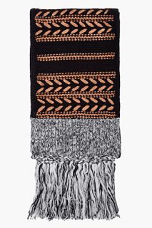Rag & Bone Black & Copper Knit Lisbeth Scarf for women