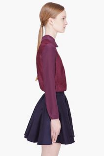 CARVEN Plum Crushed Silk Blouse for women