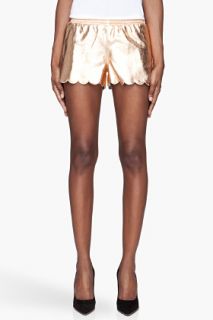 Versus Gold Leather Tap Shorts for women