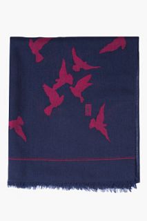 Yves Saint Laurent Cashmere Blend Bird Print Scarf for men