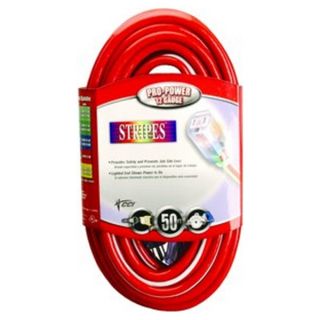 Coleman Cable, Inc. 02548 88 41 50 12/3 Red/White SJTW STRIPES Cord w