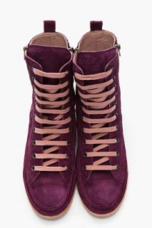 Ann Demeulemeester Vivid Purple Suede Boots for men