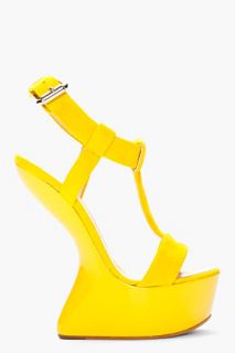 Giuseppe Zanotti Yellow Suede T strap Jem Heels for women