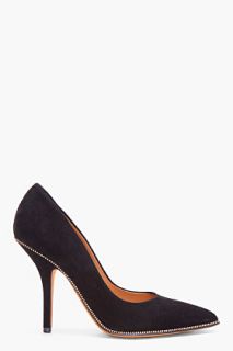 Givenchy Black Suede Zip Heels for women