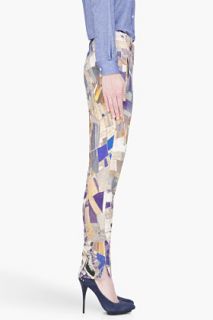 CARVEN Purple And Gold Printed Trousers for women