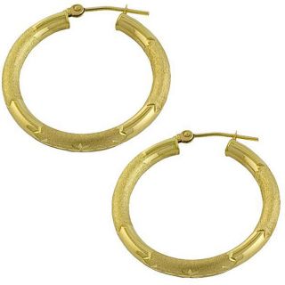 Fremada 14k Yellow Gold Diamond cut Hoop Earrings Today $129.99
