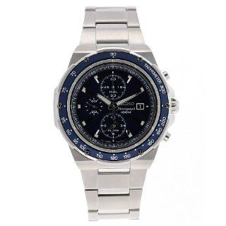 Seiko Mens SNAD81 Chronograph Stainless Steel Blue Dial Watch
