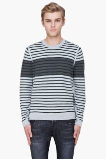 Rag & Bone Grey Striped Patagonia Sweater for men