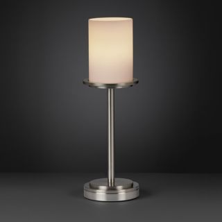 Flat Rim Opal Cylinder Brushed Nickel 1 light Table Lamp Today $127