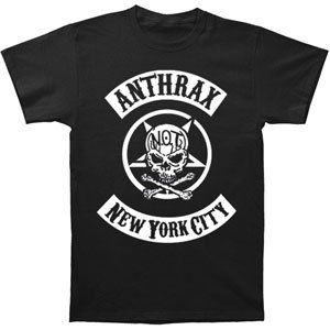 Rockabilia Anthrax Biker Skull T shirt Clothing