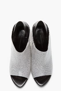 Alexander Wang Black And White Lizard Print Alla Wedge Heels for women