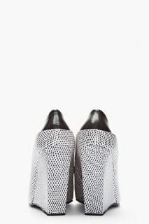 Alexander Wang Black And White Lizard Print Alla Wedge Heels for women