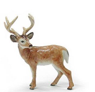 DEER White tail BUCK stands w/ANTLERS MINIATURE New