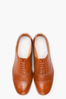 Maison Martin Margiela Coffee Brown Soft Brushed Leather Oxfords for men