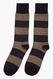 Marc By Marc Jacobs Metallic Gold Striped Cotton lurex Socks for men