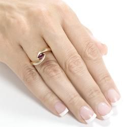 14k Yellow Gold Marquise cut Ruby Ring