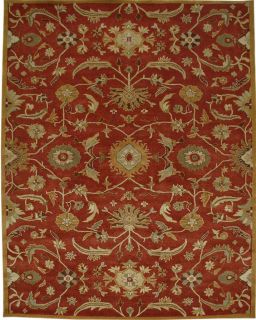 Planta Hand tufted Red/ Gold Wool Rug (96 x 136)