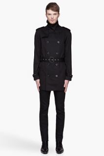 Saint Laurent Black Short Trench Coat for men