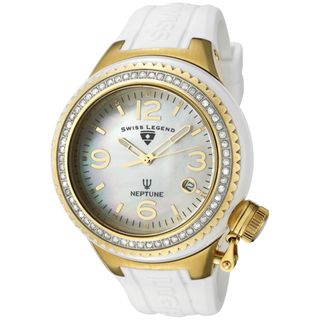 Swiss Legend Unisex Neptune Ceramic White Silicone Watch