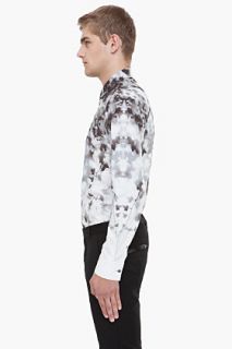 Alexander McQueen Grey Leaf Print Shirt for men