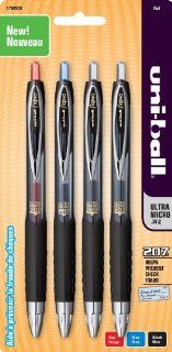 uni ball 207 Retractable Ultra Micro Point Gel Pens, 4