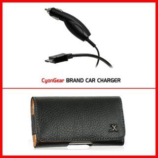 Premium HTC HD7 Leather Horizontal Case with Car Charger
