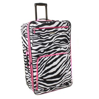 Rockland Pink Zebra 24 inch Expandable Rolling Upright Luggage